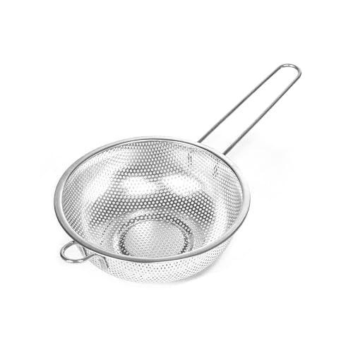 Metal Fine Mesh Strainer and Colander for Kitchen with Handle, Stainless Steel Pasta Strainer/Kitchen Funnel/Collander/Sifter for Strain/Wash Vegetables, Fruits, Spaghetti, Rice (7.8＂) - size: 7.8＂