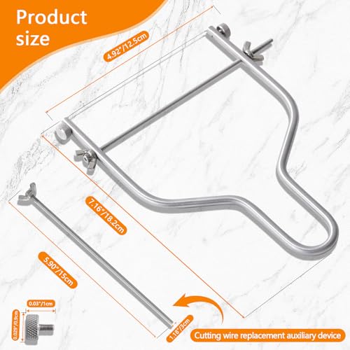 Cheese Slicer & Cheese Cutter Stainless Steel Cheese Slicers with Cutting Wire replacement device & 4 Replacement Wires.for Block Cheese, Butter & Fruit etc.