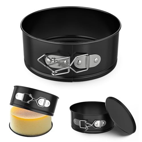 ZeroPone 4 Inch Mini Springform Pan, Non-stick Cheesecake Pan, Spring Form Pans for Baking, Springform Pans with Removable Bottom, Round Cake Pans, Small Cake Mold for Mini Cheesecake Pizza - size: 4 Inch