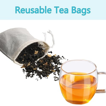 Eketirry Spice Bags, 10pcs Reusable Empty Tea Bags, Muslin Strainer Bags, Soup Bags for Cooking, Natural Cotton Fine Mesh Cheesecloth Bags for Cold Brew Coffee(7 x8Inch) - size: 7x8 inch