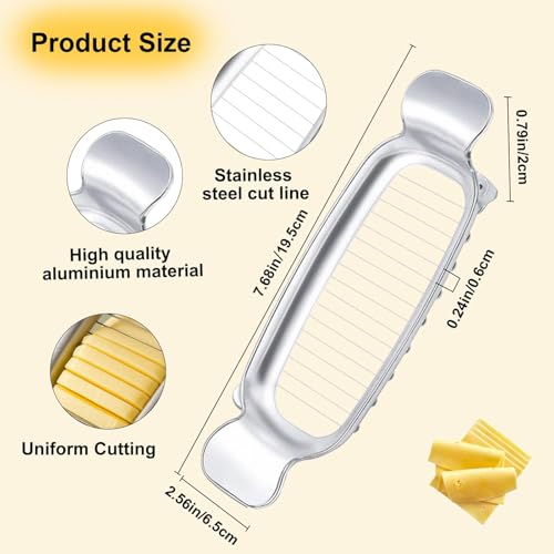 Butter Slicer Cutter & Cheese Cutter–Multi-Use Kitchen Tool for Evenly Slicing Butter Blocks, Cheeses, Eggs & Soft Fruits–Non-Stick，Compact & Portable for Home, BBQ, Camping（1 PACK) - color: 1 PACK