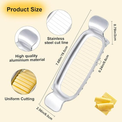 Butter Slicer Cutter & Cheese Cutter–Multi-Use Kitchen Tool for Evenly Slicing Butter Blocks, Cheeses, Eggs & Soft Fruits–Non-Stick，Compact & Portable for Home, BBQ, Camping（1 PACK) - color: 1 PACK