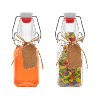 2Pcs 4 oz Swing Top Glass Bottles,Flip Top Glass bottles with airtight Caps for Home Brewing Beer,Kombucha,2nd Fermentation,Kefir,Beverages,Soda,Oils,Vinegar,Limoncello,Vanilla extract (2PC) - size: 2PC