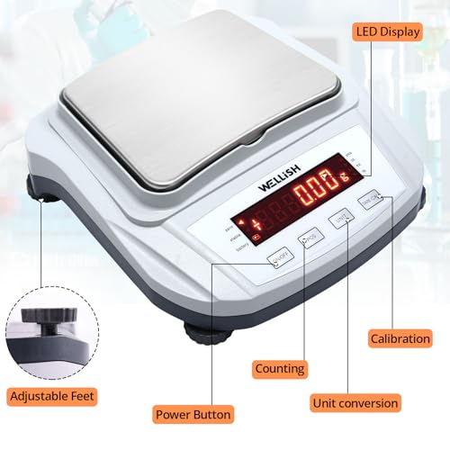 Lab Scale 2000g/0.01g High Precision Digital Scale with 1kg Weights Analytical Balance Electronic Scale for Kitchen Lab Weighing - style: 2000g x 0.01g with weight