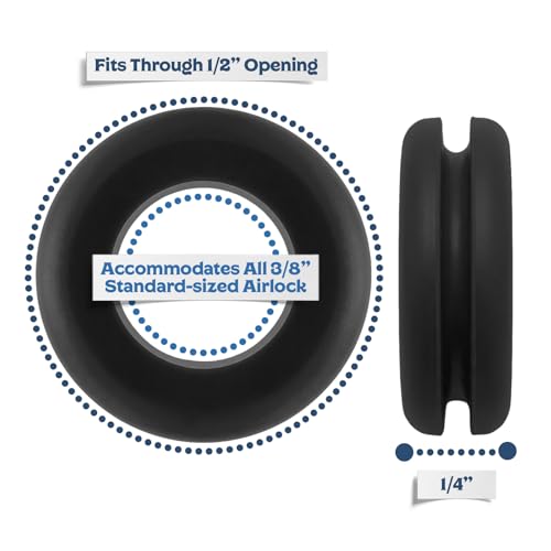 Fermentaholics Airlock Fermentation Replacement Grommets for Fermenter Lid – 20 Pack Grommet Fits 1/2 Inch Hole, For Standard 3/8 in Airlocks, Beer, Wine, Cider, Mead, Fermented Foods (Black) - color: Black