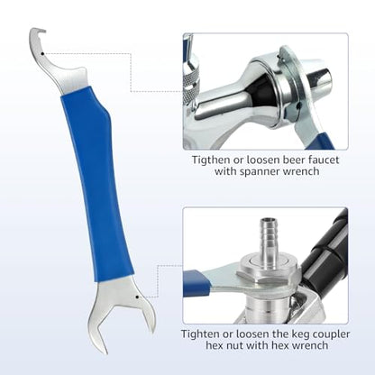 1PCS Beer Tap Faucet Wrench, Kegerator Faucet Beer Tap Wrench Tool, Home brewing wrench for Kegerator Tower Tap and Keg Couplers Hex Nut
