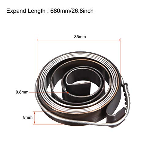 uxcell Drill Press Return Spring, Quill Spring Feed Return Coil Spring Assembly, 2.2Ft Long, 35 x 8 x 0.8mm 2PCS