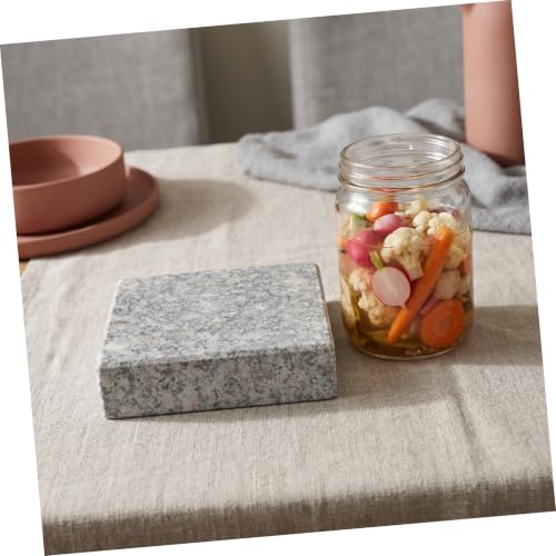 Zerodeko Vegetable Fermentation Weight Stone, Moisture Separating Press Plate for Shredded Cabbage - Fermenting Sauerkraut Pickles Accessory, 5.9x5.9x2in - color: Dark Gray