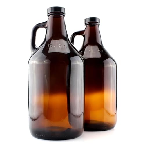 0.5 Gallon Brown,Glass Jar with Lid Canning Jars for Kombucha, Fermentation, and Wine Brewing - color: 0.5 Gallon Brown