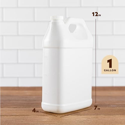 kitchentoolz Empty Gallon Jugs with Caps - Plastic F-Style HDPE Container with Secure Seal Lid - Liquid Storage, Water Transport Reusable Bottle - Pack of 2 - size: Pack of 2 Bottles