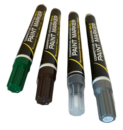 Enamel Paint Markers - MPD-15 MEDIUM - Multi-Packs - Permanent, Waterproof, Quick-drying (Midnights Tones | Matte Black, Brown, Green, Grey |) - color: Midnights Tones | Matte Black, Brown, Green, Grey
