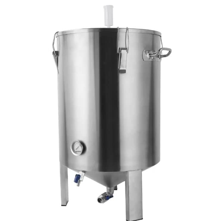 30 Liter 6 Gallon Conical Fermenter with Bottle Filler and Mash Paddle, 304 Stainless Steel Fermentation Tank for Homebrew Carboy. Wine Beer Kombucha Wine Making; Home Brewing Equipment