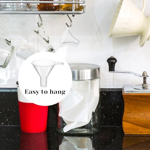 Small Funnels, 4 Pcs 2.56'' Funnels for Kitchen Use Filling Bottles Mini Clear Funnel for Filling Small Bottles Tiny Funnel for Lab, Kitchen, Water Bottle, Powder Oils