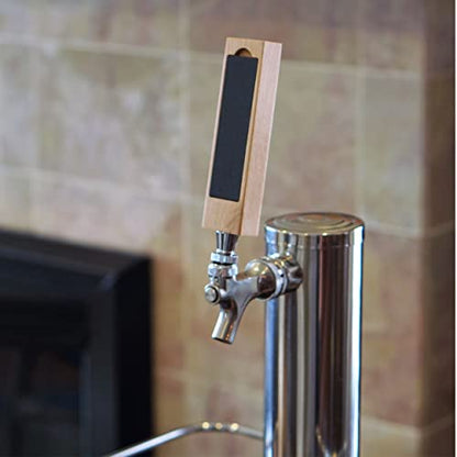 Beer Tap Handle with Removable Chalkboard - Mini 5.5 Inch Beech Wooden Tap Handle with a Convenient Removable Magnetic Chalkboard for Kegerators, Bar Taps, Homebrewers, and Draft Beer, by Gonbae