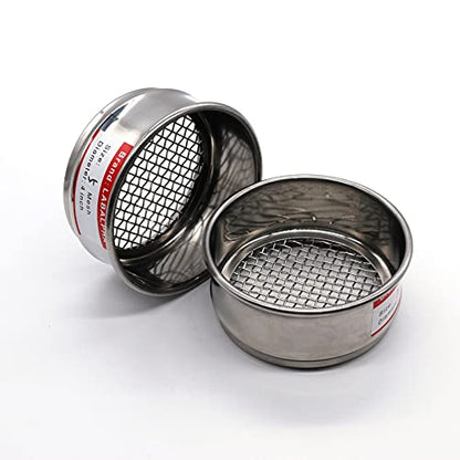 LABALPHA 5 Mesh Lab Sieves, Test Sieve #5 Mesh, 4'' Diameter, 304 Stainless Steel Wire Cloth (4mm) - size: 5 mesh (4mm)