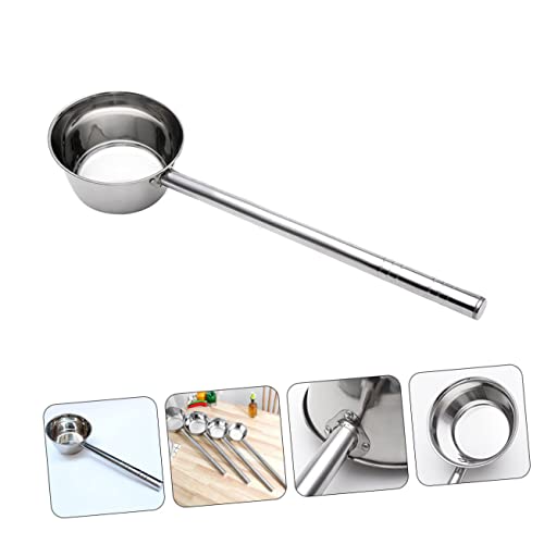 Cabilock Ergonomic Long Spoon for Stirring Stainless Steel Ladle Handle for Cooking Kitchen Gadget for Soup and Water - size: 59X14CM