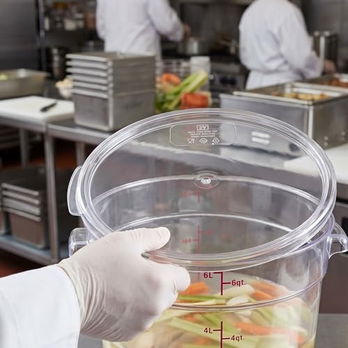 TrueCraftware- Clear Round Polycarbonate Food Storage Container Lid Fits 6 and 8 Qt. Round Containers Replacement Lid for Meal Prep Kitchen Pantry Commercial Restaurant - size: Lid - Fits 6&8qt