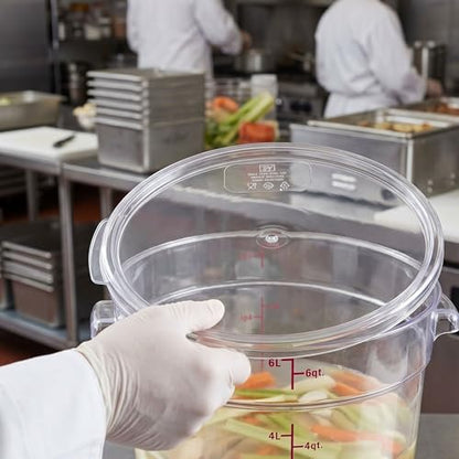 TrueCraftware- Clear Round Polycarbonate Food Storage Container Lid Fits 6 and 8 Qt. Round Containers Replacement Lid for Meal Prep Kitchen Pantry Commercial Restaurant - size: Lid - Fits 6&8qt