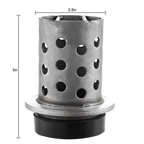DZQ Perforated Casting Flask Vacuum Casting, 304 Stainless Steel Flanged with Rubber Sprue Base, Various Sizes for Metal Casting (2.5" x 5") - size: 2.5" x 5", style: Height: 5in
