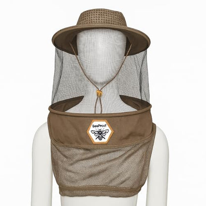 Beekeeping Veil Hat for Beekeepers 360° Protective High Visibility Mesh Breathable Ventilated Design Secure Elastic Fit (BP-105 Brown-1 Pack Veils) - color: Brown, size: 1-pack