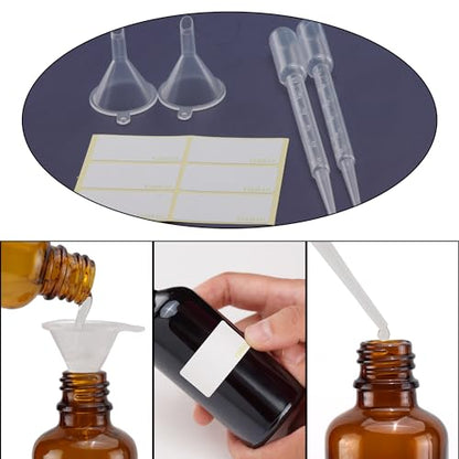 YIZHAO Amber Glass Spray Bottles 1oz, with Small Fine Mist Spray, Metal Cap, Refillable for Essential Oil,Travel,Cleaning,Perfume,Aromatherapy,Makeup – 6 Pcs - color: Amber, size: 30ml-6