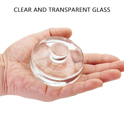 6Pcs Fermentation Glass Weights with Easy Grip Handles, Clear Canning Weights and Pickling Glass Weight for Wide Mouth Mason Jars, Fermenting Kit, Kimchi, Sauerkraut (6)