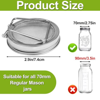 Sprouting Lids 2Pack Sprouting Lids for Regular Mouth Mason Jars with Stainless-Steel Sprouter Lids & Stand for Broccoli, Alfalfa, Mung Bean Plant Germination Kits - size: Regular Mouth Sprouting Lids 2Pack