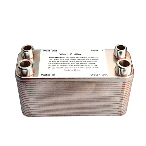 Heat Exchanger, 20/30/40 Plates Heat Exchanger Wort Chiller, Stainless Steel Counterflow Chiller Homebrew Beer Cooler Garden Hose Rapid Cooling(30 plate) - color: 30 plate