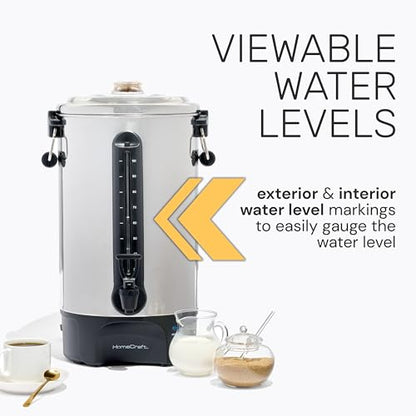 Homecraft 100-Cup Coffee Urn and Hot Beverage Dispenser with Dripless Faucet, Quick-Brewing, Stainless Steel - style: 100 Cup