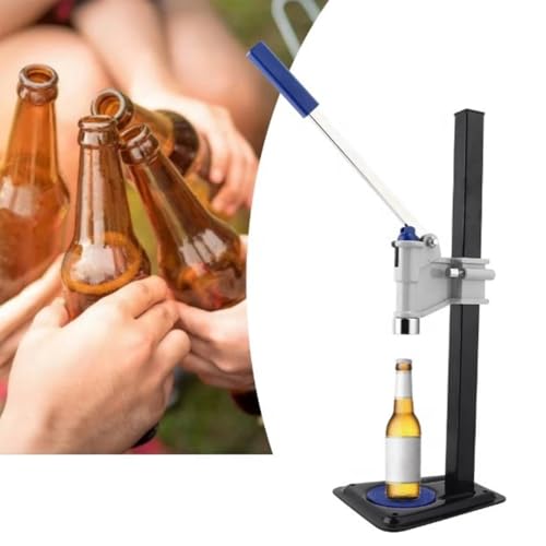 Beer Bottle Capping Machine, Manual Beer Bottle Capper with Non-Slip Base and Protective Sleeve, High-Efficiency Capping and Adjustable Capping Height, for Perfume Bottles, Plastic Cap
