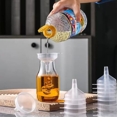 9 PCS Mini Funnels with 3 Droppers, Food Grade Clear Plastic Funnel with Wide Mouth for Essential Oil, Lotion, Perfume, Powder, Granule, 3 Sizes