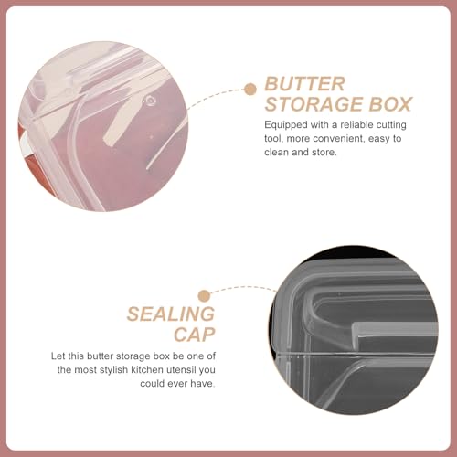 NUOBESTY 2pcs Airtight Cheese Slice Boxes for Refrigerator Food Storage Containers with Fresh-keeping Design Material Butter Dishes and Fruit Cases Prevent Odor Mixing