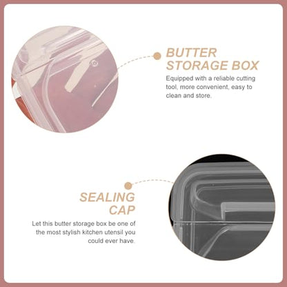 NUOBESTY 2pcs Airtight Cheese Slice Boxes for Refrigerator Food Storage Containers with Fresh-keeping Design Material Butter Dishes and Fruit Cases Prevent Odor Mixing