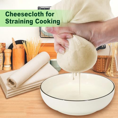 Cheese Cloths for Straining, 8 Pack Grade 100 Unbleached Hemmed Cheesecloth for Basting Turkey, Canning, Straining, Cheesemaking, Natural Ultra Fine (8, 15 * 15''&20 * 20") - size: 15*15''&20*20"