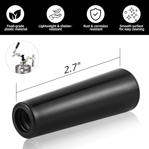 MRbrew 2 PCS Plastic Beer Tap Handle, 3/18” Beer Faucet Black Handle for Commercial Standard American Threading fit Bars, Restaurants, Home Bars, Weddings, Parties or Home Brewing Setups - size: 2 Pieces