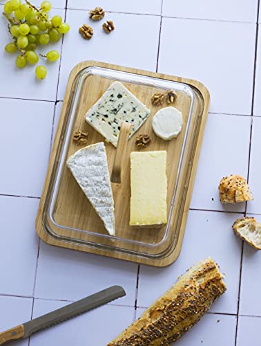 Glass & Bamboo Cheese Box