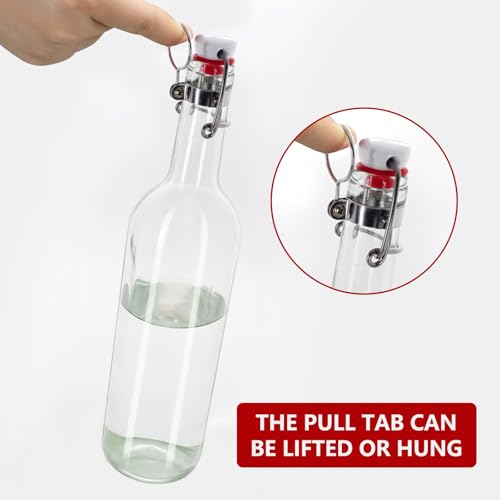 [6 +6] half cover 18mm Swing Top Glass Bottle Caps Flip Top Beer Bottle Cap Beer Bottle Airtight Lids Leakproof Easy Cap Swing Top Beer Bottle Cap 6 Swing Cap with Replacement Silicone Gaskets