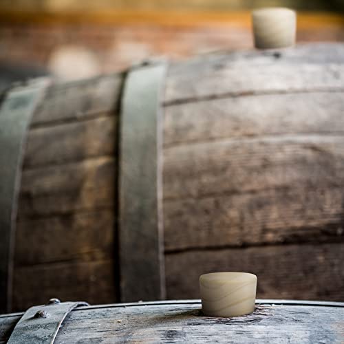Weysat 2 Pcs Wine Barrel Cork Plug Stopper 1.77~2 Inch Whiskey Barrel Bung Hole Plug Oak Wood for Whiskey Beer Bottle Crafts