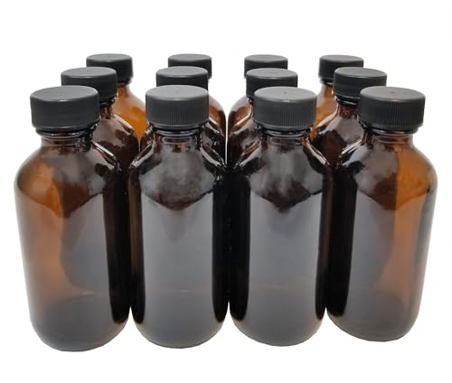 408-3-GR Amber Glass Bottle with Cap, 4oz, 22/400 Neck, Gross