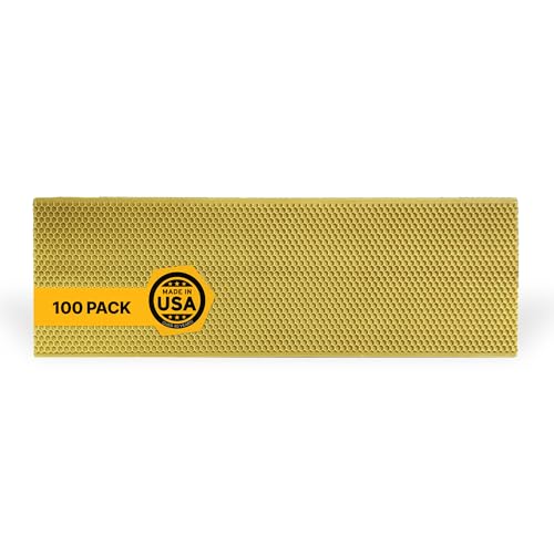 Mann Lake 5 5/8" Waxed Yellow Rite-Cell Foundation Sheets, Made in the USA, BPA-Free, Food-Grade, Beeswax-Coated for Beehive Frames, Fits 6 5/8" Hive Bodies, Durable, Wax Moth Resistant, 100-Pack - color: Natural, size: 100 Count (Pack of 1)