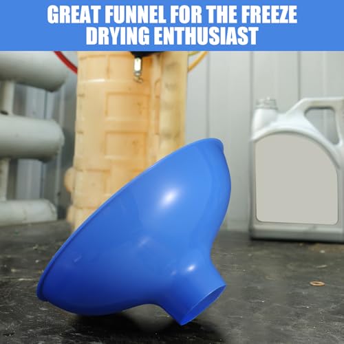 Vesici Extra Large Wide Mouth Funnel 2.5" x 10" Multi Purpose Filling Funnel Plastic Reusable for Water Softener Resin Tanks Carbon Media Jar Filling Use (Blue,2 Pack) - color: Blue