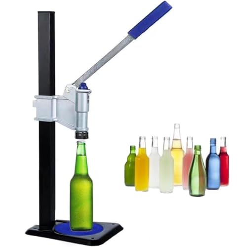 Beer Bottle Capping Machine, Manual Beer Bottle Capper with Non-Slip Base and Protective Sleeve, High-Efficiency Capping and Adjustable Capping Height, for Perfume Bottles, Plastic Cap