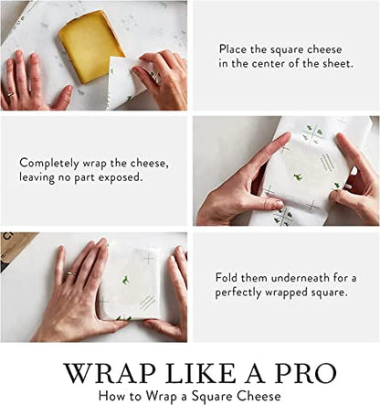 Formaticum 45-Pack Zero Cheese Storage Paper, 9 x 13 Inches | Compostable, Biodegradable, Plastic-Free, Keeps Cheese and Charcuterie Fresh