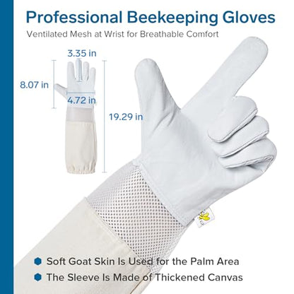 Professional Bee Suits for Men & Women with Round Veil, Beekeeping Suit with Ventilated Glove, Beekeeper Suit Bee Outfit for Backyard and Bee Keeper XXL - size: XXL for 5'11"-6'3"