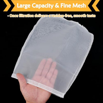4 Pcs Food Grade Nut Milk Bag Reusable, Grade 100, 10" x 12" Nut Bag Strainer, Fine Mesh Nylon Cheese Cloth Bags for Straining Oat Almond Milk, Greek Yogurt, Juice, Cold Brew Coffee, Beer Tea - size: 10" x 12"