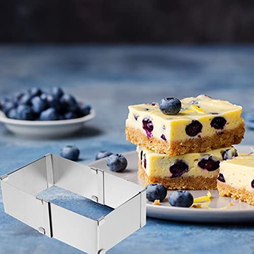 GALPADA Mousse Mould Rectangular Cake Tin Cake Ring Cake Square Cake Tin Baking Frame Pastry Mould Baking Tool (Silver 6 Inch) Dessert Ring - size: Size 6
