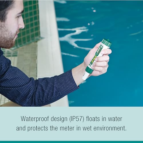 Extech PH100 Waterproof ExStik II pH Meter Kit with Flat Surface Electrode and Temperature Display | pH 0.00-14.00, waterproof, ATC, flat-surface electrode, temperature display, auto power off, sample cup - style: pH