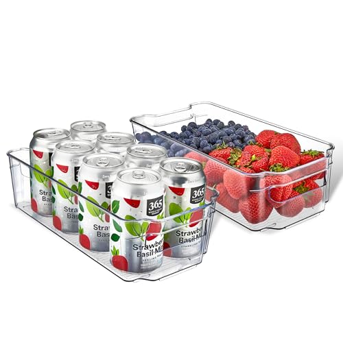 Lifemaster Pantry Organizers and Storage Bins - Stackable Clear Bins for Kitchen and Freezer, Snack Pantry Organizer, Refrigerator Storage Solutions, Multi-Purpose Kitchen Storage Bins - 2 pack - size: 2 Pack