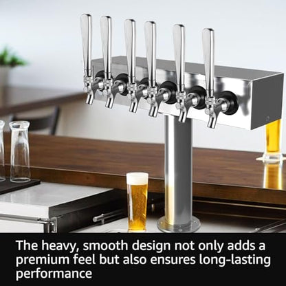 MRbrew Beer Tap Handle 2 PCS, Upgraded Beer Faucet Handle 304 Stainless Steel Beer Keg Tap Handle Commercial Standard 3/8”Threading Kegerator Tap Handle for Kegerator Tower Stout Nitro Tap Draft Beer - size: 2 Count