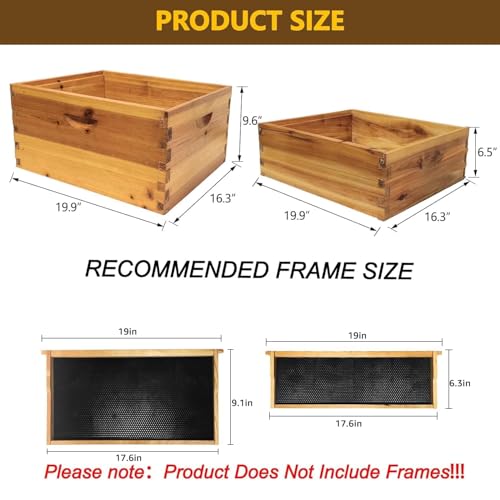 5-Layer Bee Hive, Beehive Kit Langstroth Bee Hive Coated with 100% Beeswax Includes 2 Deep Bee Boxes, 3 Medium Bee Hive, NO Frame